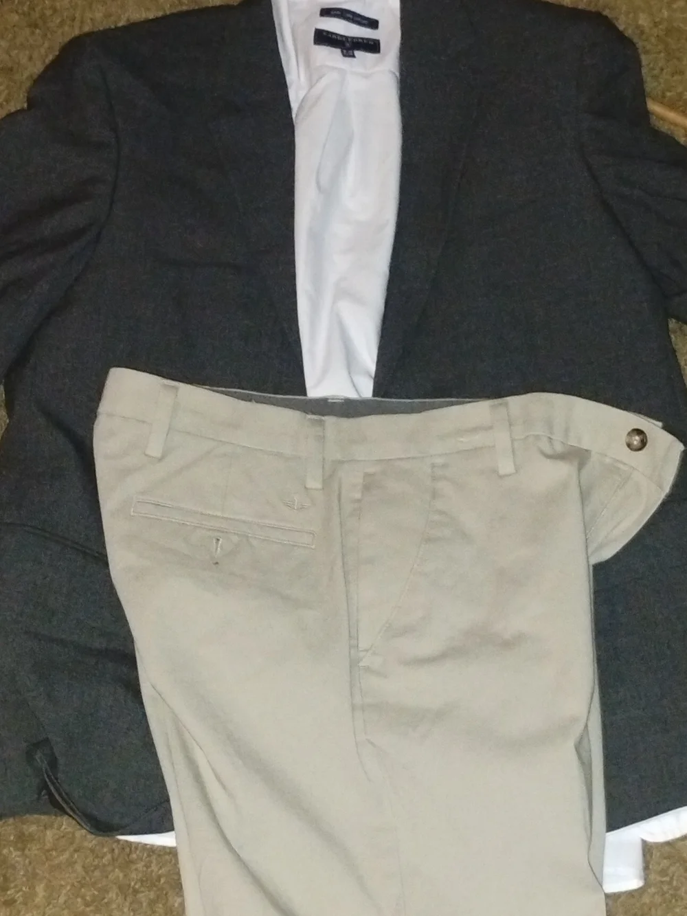 Men's Light Gray Two-Button Suit Jacket